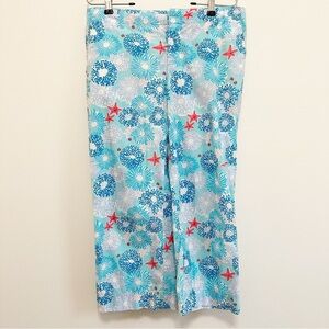 Lilly Pulitzer Blue and Red Floral Pants